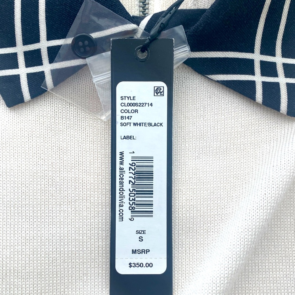Alice + Olivia Porla Collared Wool Sweater Top Size Small NWT - Picture 7 of 8